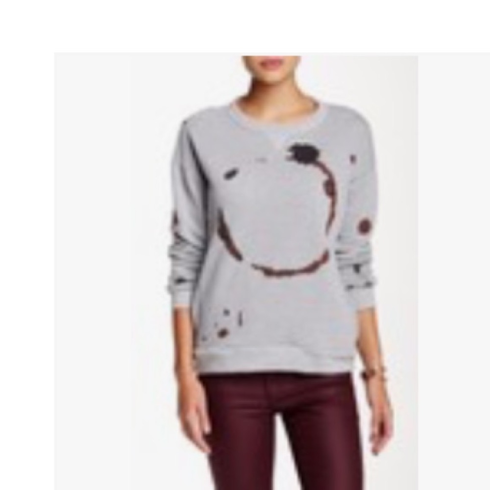4/$20 Distressed Circle Graphic Heather Gray Sweatshirt